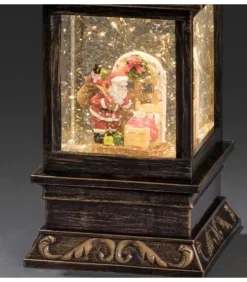 Konstsmide, guirlandes lumineuses de Noël Lanternes De Noël À Neige|Lanterne De Noël À Neige A Led Avec Père Noël Et Enfants, 22 Cm