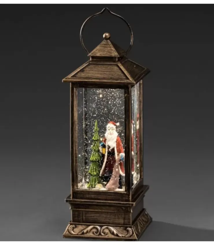 Konstsmide, guirlandes lumineuses de Noël Lanternes De Noël À Neige|Lanterne De Noël À Neige Avec Père Noël, 27 Cm