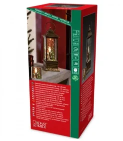 Konstsmide, guirlandes lumineuses de Noël Lanternes De Noël À Neige|Lanterne De Noël À Neige Avec Père Noël, 27 Cm
