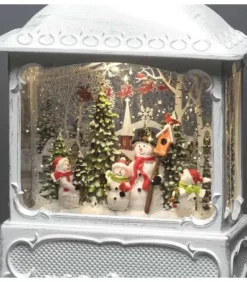 Konstsmide, guirlandes lumineuses de Noël Lanternes De Noël À Neige|Lanterne De Noël Blanche, 4 Bonshommes De Neige Avec Oiseaux
