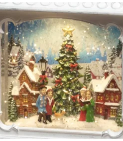Konstsmide, guirlandes lumineuses de Noël Lanternes De Noël À Neige|Lanterne De Noël Blanche, Village De Noël Avec Sapin