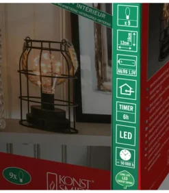 Konstsmide, guirlandes lumineuses de Noël Guirlande Lumineuse Intérieure À Led|Lanterne Lumineuse A Led En Metal, Ronde, 18 Cm