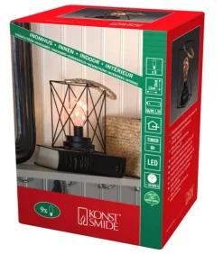 Konstsmide, guirlandes lumineuses de Noël Guirlande Lumineuse Intérieure À Led|Lanterne Lumineuse A Led En Metal, Carree, 19 Cm