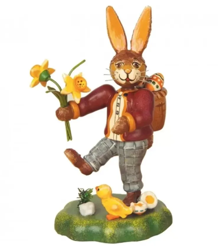 Hubrig, figurines pour enfant Lapins En Bois De Paques|Lapin De Paques En Bois Avec Narcisse