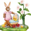 Hubrig, figurines pour enfant Lapins En Bois De Paques|Lapin De Paques En Bois Avec Poussins Dans Landau