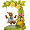 Hubrig, figurines pour enfant Lapins En Bois De Paques|Lapin De Paques En Bois Et Balancoire Fleurie