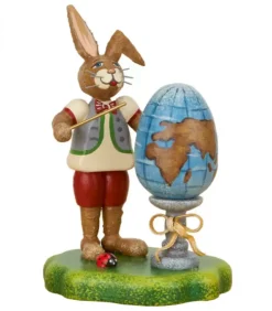 Hubrig, figurines pour enfant Lapins En Bois De Paques|Lapin De Paques En Bois Ecolier Et Mappemonde