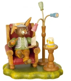Hubrig, figurines pour enfant Lapins En Bois De Paques|Lapin De Paques En Bois Grand-Père Dans Un Fauteuil