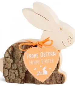 Waldfabrik, photophore en bois et étoile sapin de Noël Lapins En Bois De Paques|Lapin En Bois Couche, 9 Cm