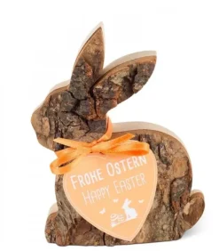 Waldfabrik, photophore en bois et étoile sapin de Noël Lapins En Bois De Paques|Lapin En Bois Couche, 8,5 Cm