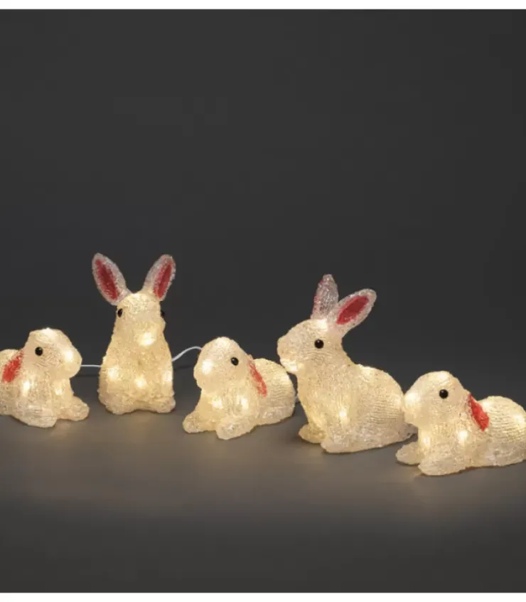 Konstsmide, guirlandes lumineuses de Noël Oiseaux Lumineux Et Animaux Lumineux|Lapins Lumineux 14 Cm En Acrylique, 40 Diodes Blanc Chaud