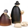Köhler, Père Noël en bois Personnages De Crèche De Noël|Les Bergers, Les Moutons Et L'Agneau, 12 Cm