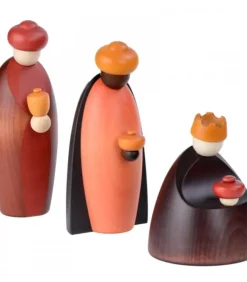 Köhler, Père Noël en bois Personnages De Crèche De Noël|Les Trois Rois Mages Et Leurs Offrandes, 12 Cm