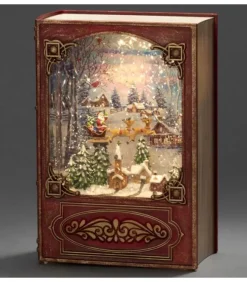 Konstsmide, guirlandes lumineuses de Noël Lanternes De Noël À Neige|Livre De Noël Lanterne À Neige, Père Noël Dans Un Traineau