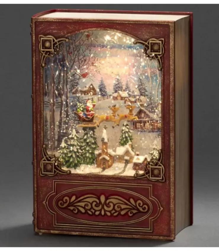 Konstsmide, guirlandes lumineuses de Noël Lanternes De Noël À Neige|Livre De Noël Lanterne À Neige, Père Noël Dans Un Traineau