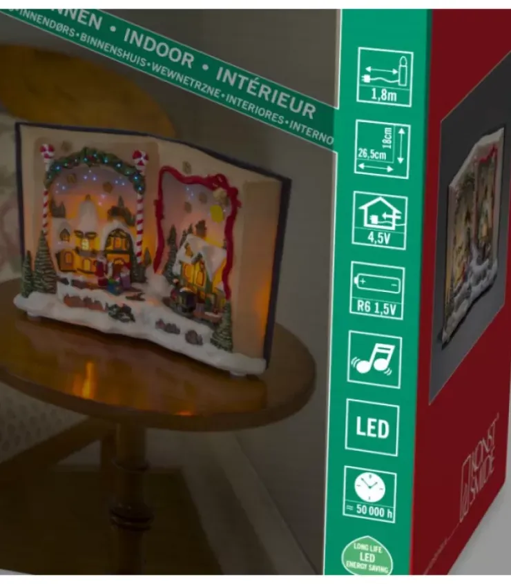 Konstsmide, guirlandes lumineuses de Noël Lanternes De Noël À Neige|Livre De Noël Musical Lumineux