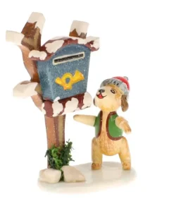 Hubrig, figurines pour enfant Village De Noël Miniature|Livreur De Journaux, Chien - Village De Noël Miniature