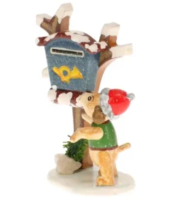 Hubrig, figurines pour enfant Village De Noël Miniature|Livreur De Journaux, Chien - Village De Noël Miniature