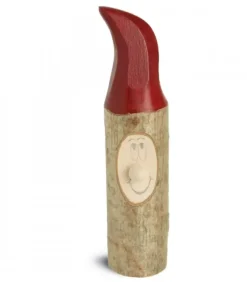 Waldfabrik, photophore en bois et étoile sapin de Noël Père Noël En Bois|Lutin En Bois Père Noël Avec Bonnet Rouge Peint, 13 Cm