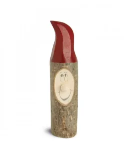 Waldfabrik, photophore en bois et étoile sapin de Noël Père Noël En Bois|Lutin En Bois Père Noël Avec Bonnet Rouge Peint, 8,5 Cm