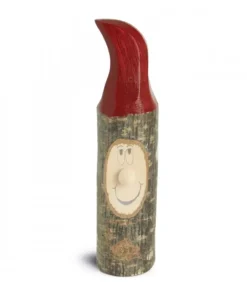Waldfabrik, photophore en bois et étoile sapin de Noël Père Noël En Bois|Lutin En Bois Père Noël Avec Bonnet Rouge Peint, 10,5 Cm