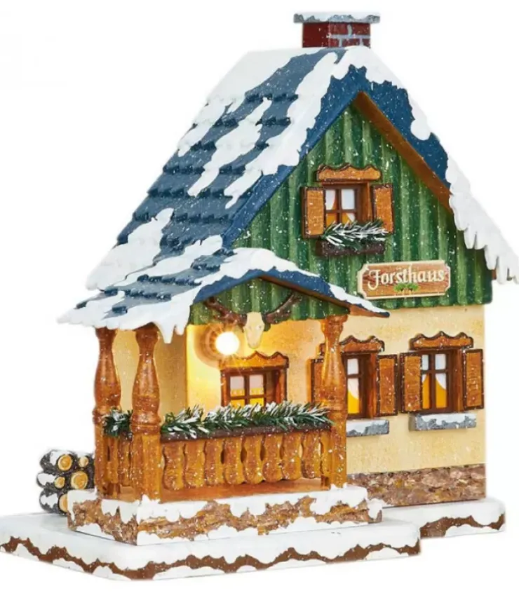 Hubrig, figurines pour enfant Village De Noël Miniature|Maison Eclairee Pour Figurine De Noël Miniature Winterkinder, La Maison Forestiere