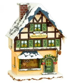 Hubrig, figurines pour enfant Village De Noël Miniature|Maison Eclairee Pour Figurine De Noël Miniature Winterkinder, La Patisserie