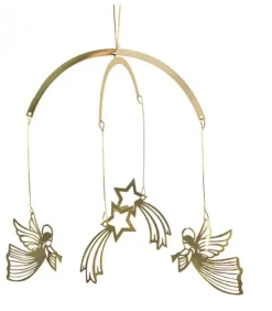 Pluto Produkter, déco de Noël Scandinave Déco De Noël Scandinave|Mobile De Noël A Suspendre, Anges Dores Volants Et Etoiles