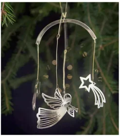 Pluto Produkter, déco de Noël Scandinave Déco De Noël Scandinave|Mobile De Noël A Suspendre, Anges Dores Volants Et Etoiles