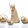 Schalling, crèche moderne Personnages De Crèche De Noël|Mouton En Bois Pour Crèche De Noël, 4 Cm