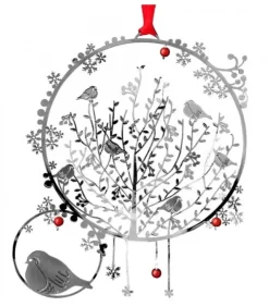 Pluto Produkter, déco de Noël Scandinave Déco De Noël Scandinave|Oiseaux En Metal Argente A Suspendre