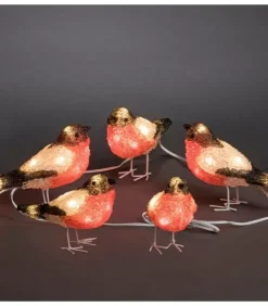 Konstsmide, guirlandes lumineuses de Noël Oiseaux Lumineux Et Animaux Lumineux|Oiseaux Lumineux Led, 5 Rouge-Gorge
