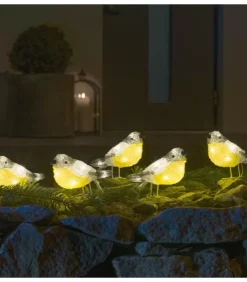 Konstsmide, guirlandes lumineuses de Noël Oiseaux Lumineux Et Animaux Lumineux|Oiseaux Lumineux Led En Acrylique, 5 Chardonnerets