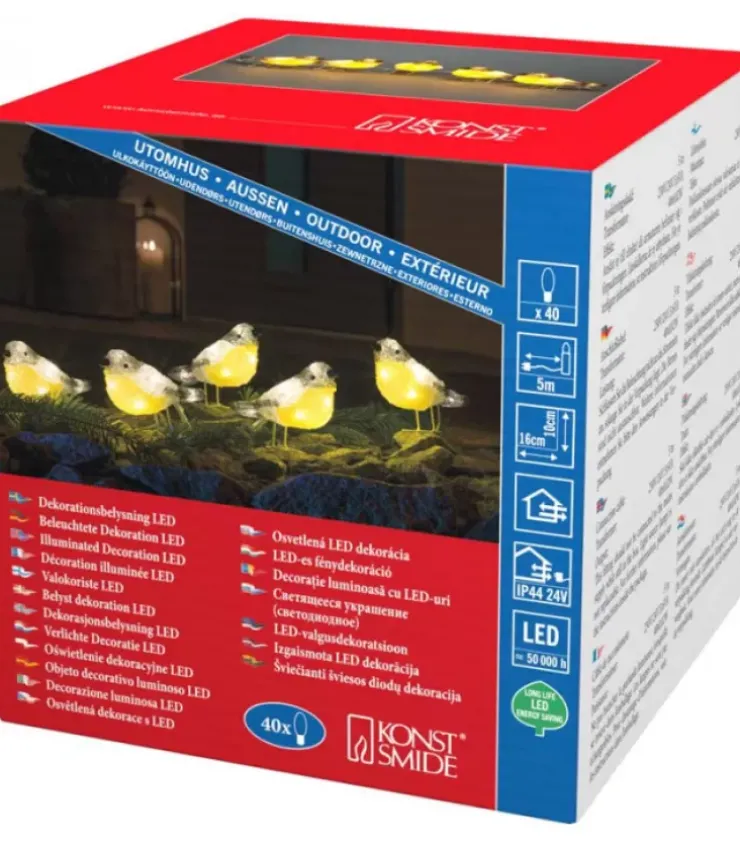 Konstsmide, guirlandes lumineuses de Noël Oiseaux Lumineux Et Animaux Lumineux|Oiseaux Lumineux Led En Acrylique, 5 Chardonnerets