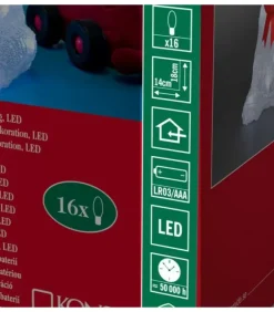 Konstsmide, guirlandes lumineuses de Noël Oiseaux Lumineux Et Animaux Lumineux|Ours Lumineux A Led En Acrylique Avec Ruban Rouge, 18 Cm