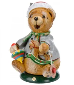 Hubrig, figurines pour enfant Bonhommes Fumeurs D'Encens Allemand|Ourson Brule-Encens Avec Cheval De Bois Et Toupie