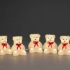 Konstsmide, guirlandes lumineuses de Noël Oiseaux Lumineux Et Animaux Lumineux|Oursons Lumineux A Led En Acrylique Avec Ruban Rouge, 12 Cm