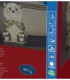 Konstsmide, guirlandes lumineuses de Noël Oiseaux Lumineux Et Animaux Lumineux|Panda Lumineux Led 27 Cm En Acrylique, 40 Diodes Blanc Chaud
