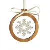 Waldfabrik, photophore en bois et étoile sapin de Noël Décorations En Bois Pour Sapin De Noël|Pendentif En Bois D'Olivier Motif Cristal De Neige N°2