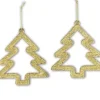 Riffelmacher et Weinberger Décorations En Bois Pour Sapin De Noël|Pendentifs Sapin De Noël, Paillettes Dorees (Par 2)