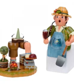 Hubrig, figurines pour enfant Bonhommes Fumeurs D'Encens Allemand|Personnage Brule-Encens Jardinier