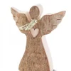 Waldfabrik, photophore en bois et étoile sapin de Noël Anges De Noël En Bois|Petit Ange De Noël En Bois, Avec Coeur Et Echarpe, 6,5 Cm
