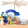 Graupner, décoration de sapin de Noël, Déco Noël enfant Manèges De Noël|Petit Carrousel En Bois Anges Musiciens