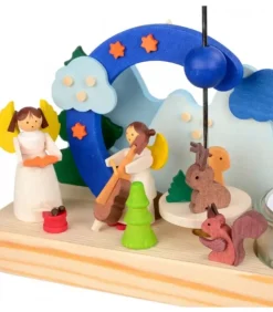 Graupner, décoration de sapin de Noël, Déco Noël enfant Manèges De Noël|Petit Carrousel En Bois Anges Musiciens