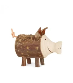 Waldfabrik, photophore en bois et étoile sapin de Noël Animaux En Bois|Petit Cochon En Bois, 3 Cm
