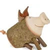 Waldfabrik, photophore en bois et étoile sapin de Noël Animaux En Bois|Petit Cochon En Bois Assis, 3 Cm