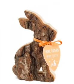 Waldfabrik, photophore en bois et étoile sapin de Noël Lapins En Bois De Paques|Petit Lapin En Bois Assis, 10 Cm