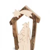 Waldfabrik, photophore en bois et étoile sapin de Noël Crèche De Noël Artisanale|Petite Crèche De Noël En Ecorce 7,5 Cm, Avec Nativite En Bois D'Erable