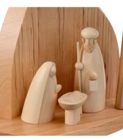 Schalling, crèche moderne Crèche De Noël Moderne|Petite Crèche Moderne En Bois Avec Un Palmier Et La Nativite