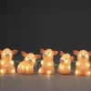 Konstsmide, guirlandes lumineuses de Noël Oiseaux Lumineux Et Animaux Lumineux|Petits Cochons Roses Lumineux En Acrylique Led 12,5 Cm, Lot De 5
